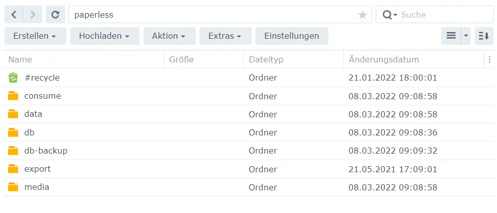 Neuer Backup Ordner