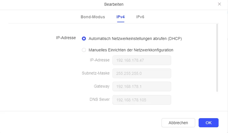 DHCP Einstellungen