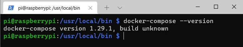 So habe ich die zu diesem Zeitpunkt aktuellste Version von Docker-Compose