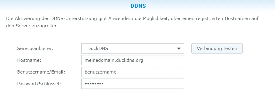 DDNS-Dienst hinzufügen