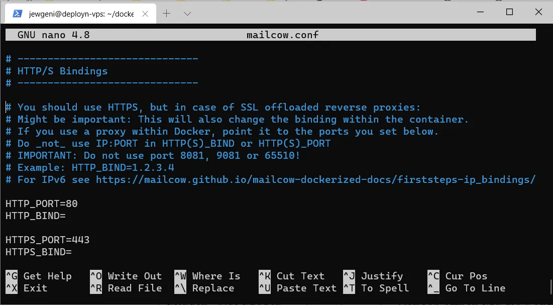 Default setting HTTP/S