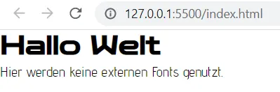 Result with local Google Fonts