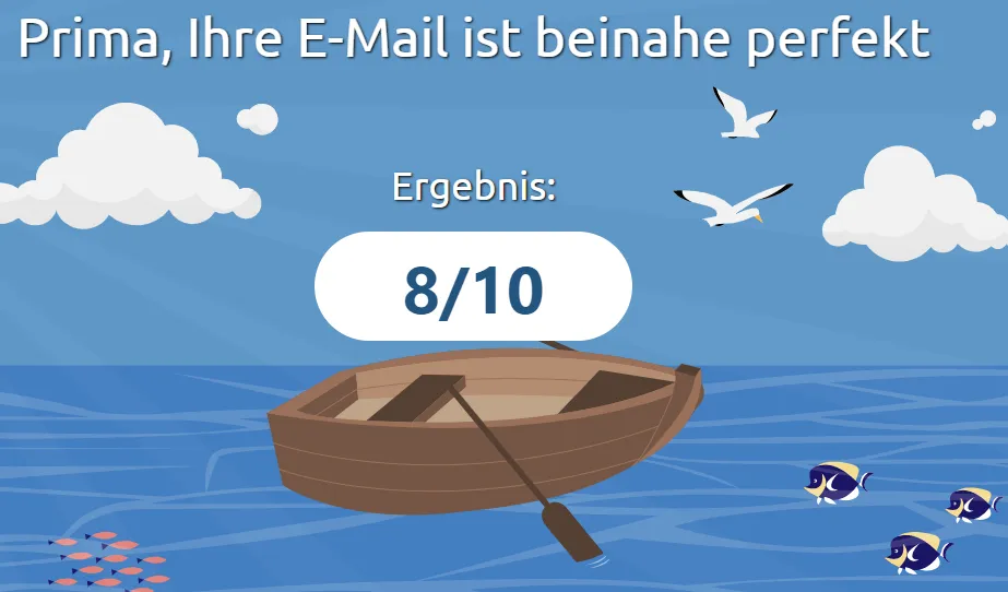 Mailtester Ergebnis