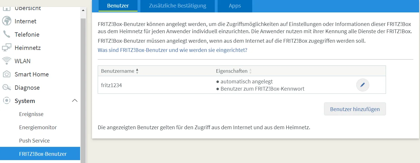 MyFRITZ! Berechtigungen