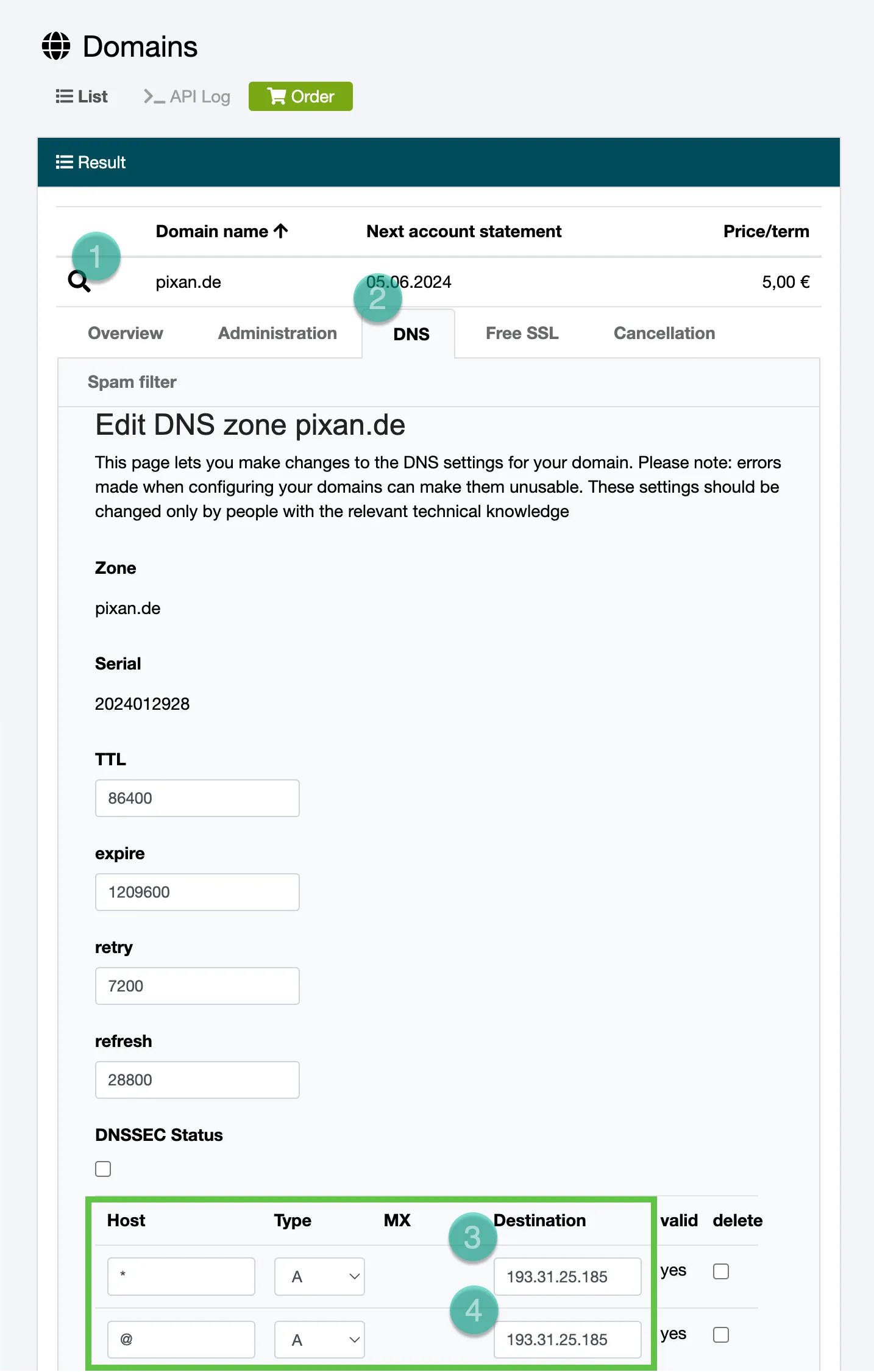 Netcup DNS