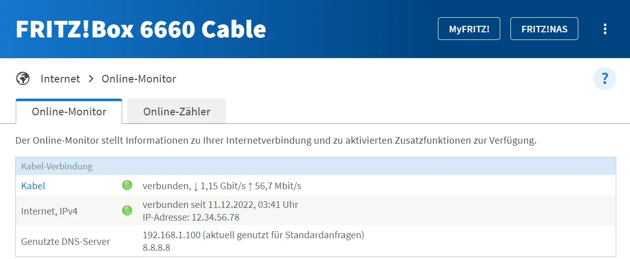 Extended Online Monitor Screenshot