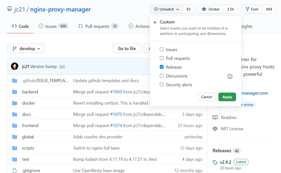 Github Benachrichtigung