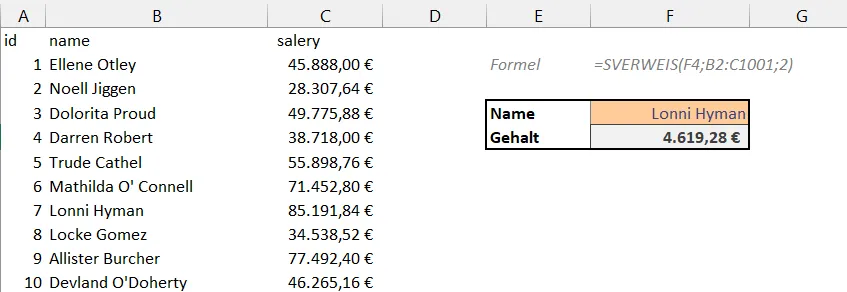 VLOOKUP without exact match
