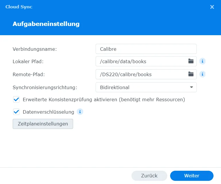 Cloud Sync task