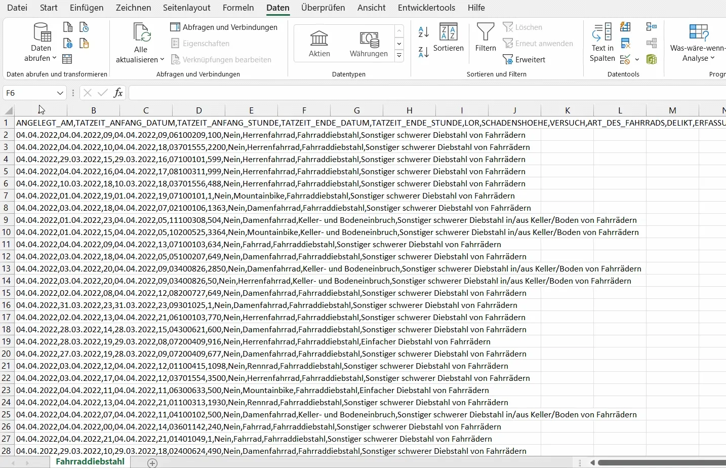 Split CSV File