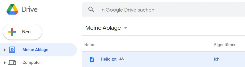 Hochgeladene Datei