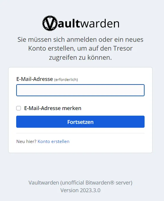 Vaultwarden Login