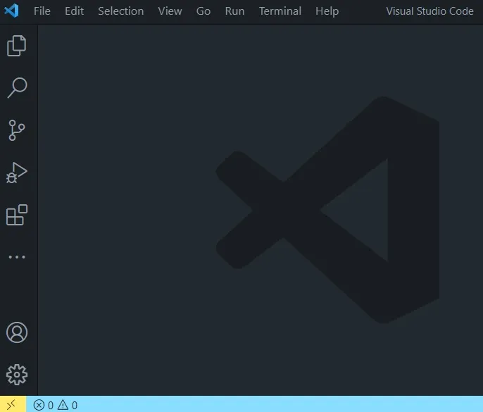 Leere VSCode Instanz